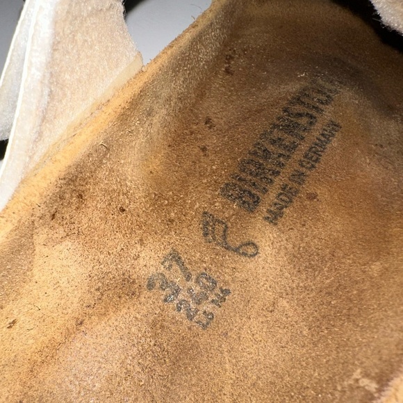 Birkenstock Gizeh Leather White Thong Sandals 37 6-6.5 Regular Width - Picture 5 of 6